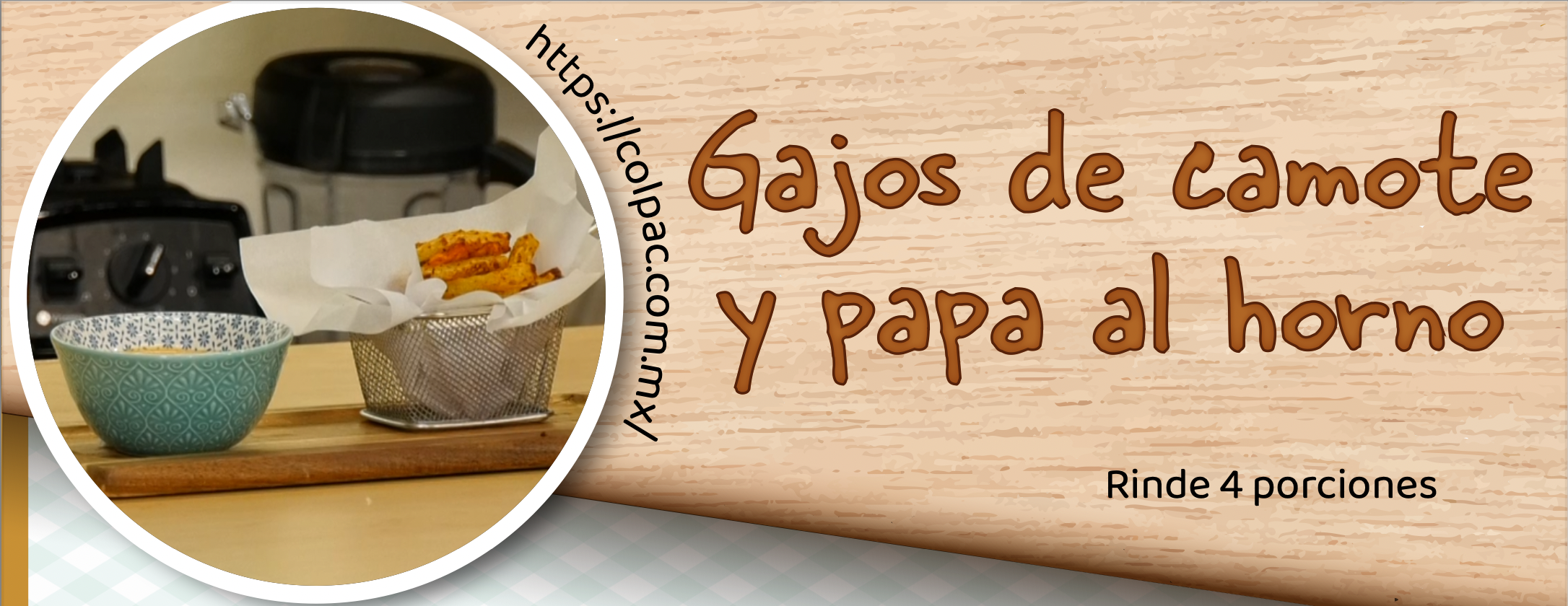 Gajos de camote y papa al horno